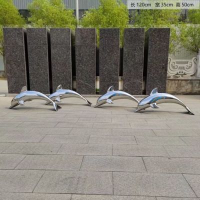 园区不锈钢海豚雕塑加工厂家 海豚雕塑设计 海豚案例